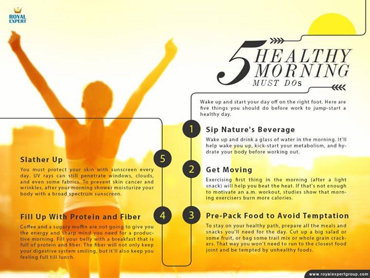 RoyalExpertGrp's tweet photo. Five actions that make your #Morning much healthier!

https://t.co/cwRdsUjGAK
https://t.co/i7QEQ1Zh5e http://t.co/HfCzR5wmgD