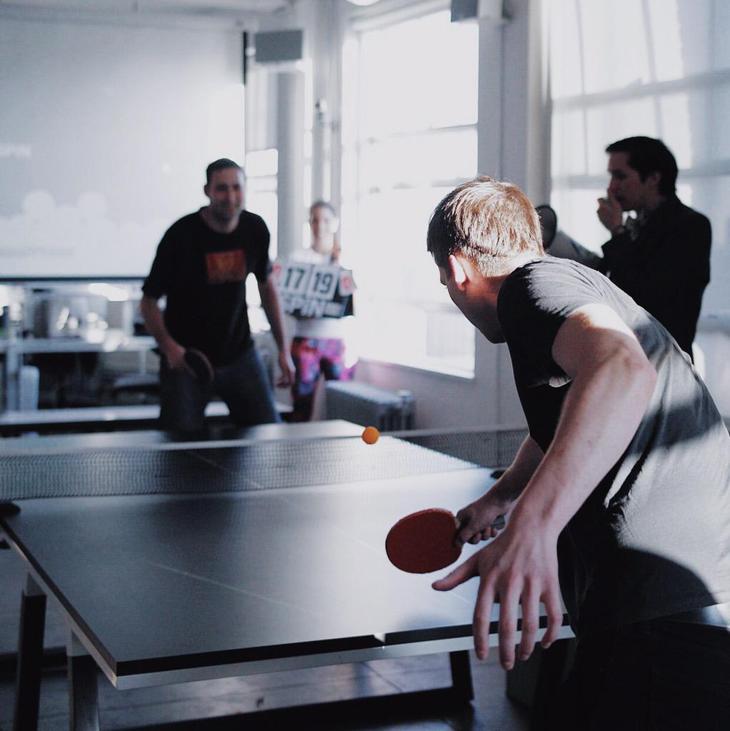 OfficialCorzo's tweet photo. Let the games begin! #PingPongHappyHour http://t.co/rsrj9v7BfF
