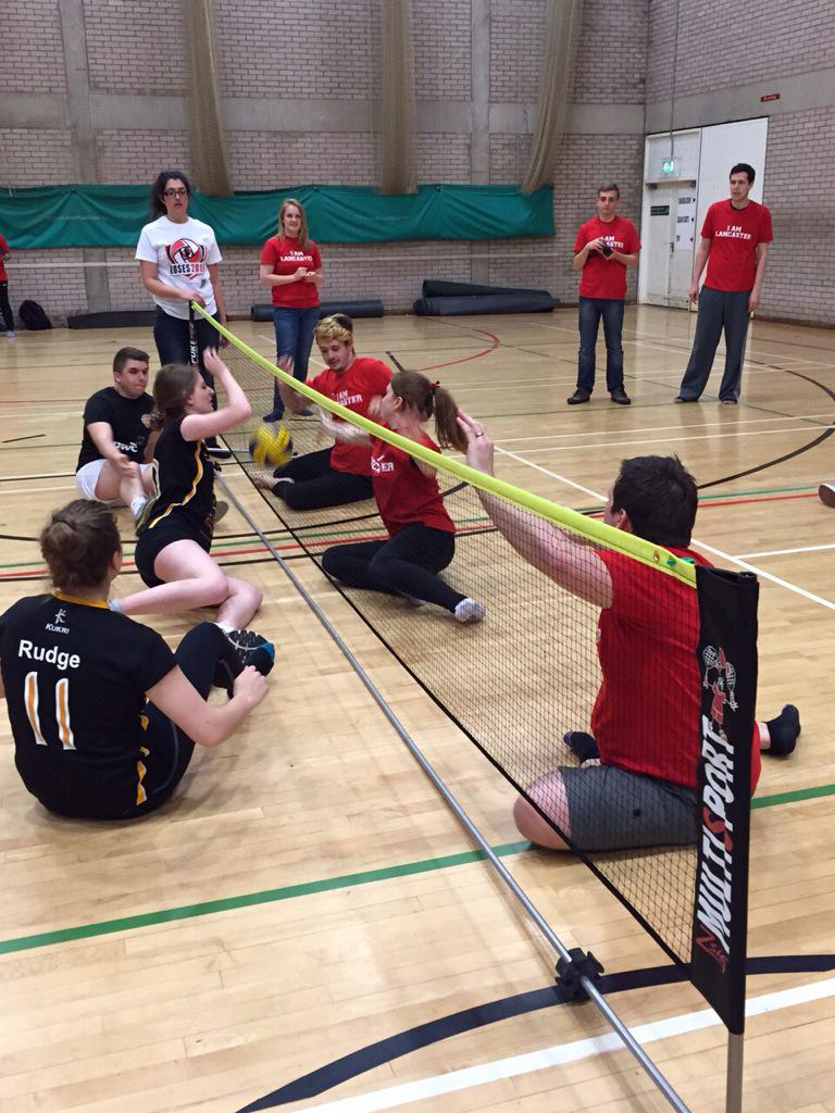 Sitting volley ball - first time to feature at Roses #RosesAreWhite