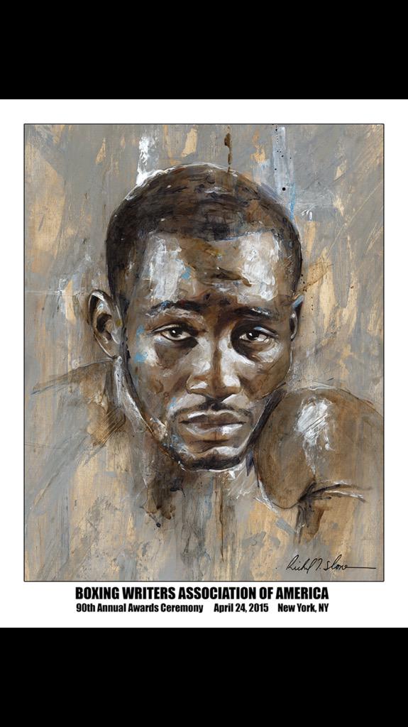 sloneart's tweet photo. Congrats @budcrawford402 2014 Fighter of the year and all winners at tonight's @boxingwriters dinner. #programcover http://t.co/Yeh2p16bK3