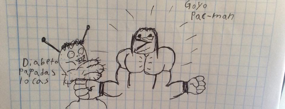 iGoyoDestroys's tweet photo. Un fan manda un dibujo representando la vez que Diabeto e iGoyo Destroys tuvieron una legendaria batalla. http://t.co/bpxDmzsncv