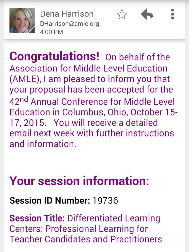 kathyfthompson's tweet photo. Looking forward to presenting at #AMLE2015 in OH with @UGAMiddleGrades & @HilsmanPanthers #edms2015 #roadtrip http://t.co/5JvbuVBfif