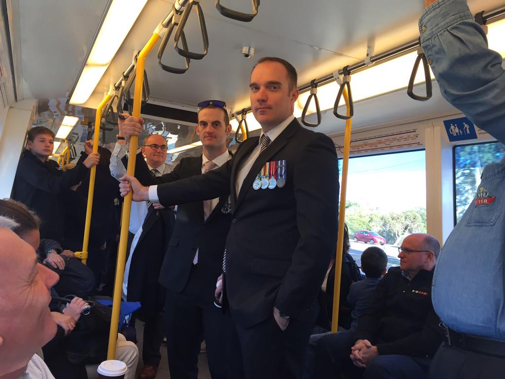 Mounia___NL's tweet image. On the train into @CityofPerth for the @RSLWA ANZAC parade.Slowing filling @ each stop with these guys - #PerthLegacy