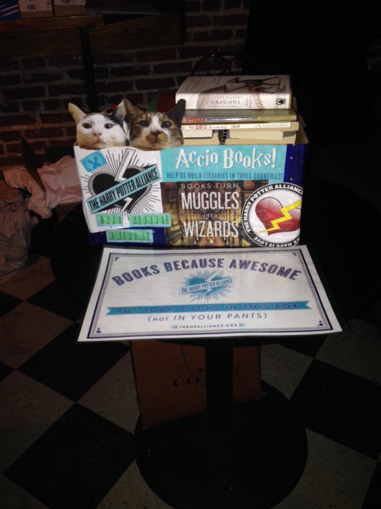 chelstrels's tweet photo. Collecting so many books at #tourbecauseawesome for #AccioBooks! Go DC kids! :) @TheHPAlliance http://t.co/3Chxk5rIle