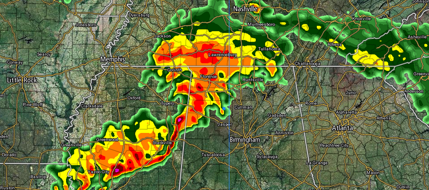 cyclonicAL's tweet photo. Latest model line will move in around 430 AM. Tornado Watch likely to be extended into East Arkansas soon. http://t.co/8I8VM7pm5a