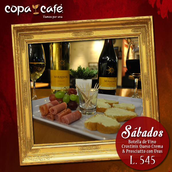 CopaCafeHND's tweet photo. Mañana sábado música en VIVO y nuestra super promoción en botella de Vino y Crostinis Queso Crema 6pm #VamosPorUna http://t.co/SPRU6jYUjI