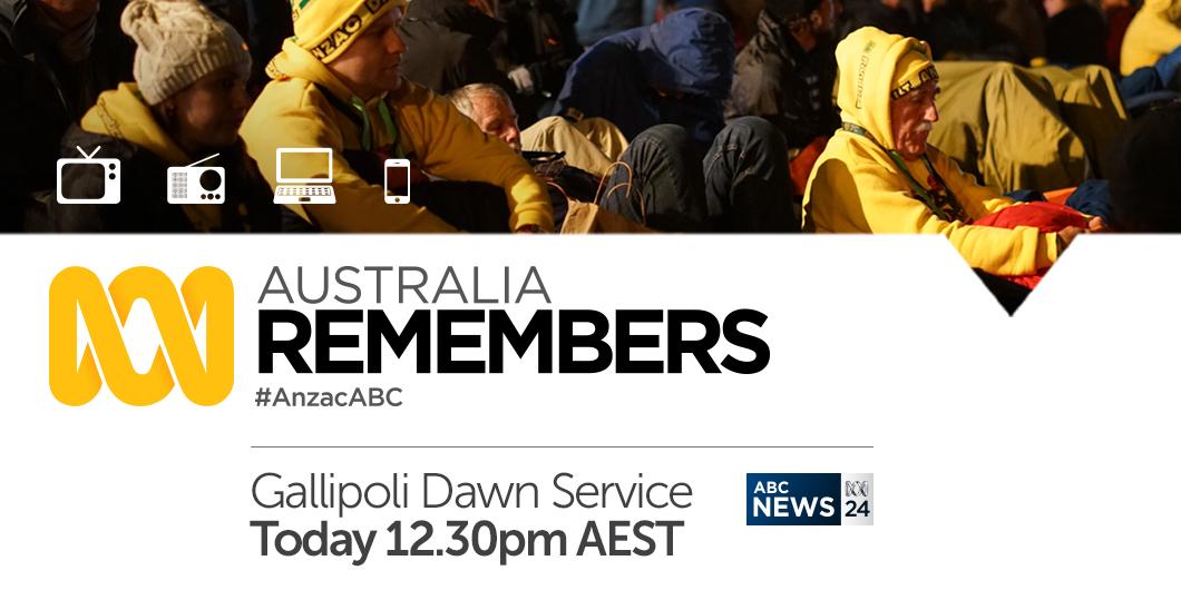 ABCTV's tweet photo. Coming up on @ABCNews24 and simulcast on ABC, the Gallipoli dawn service #AnzacABC http://t.co/RsOsAm5Xxy