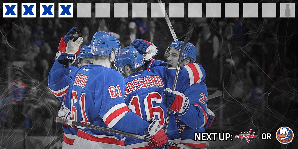 NHL's tweet photo. Series clinched. On to the next round, @NYRangers #StanleyCup http://t.co/fZjqEflNPi