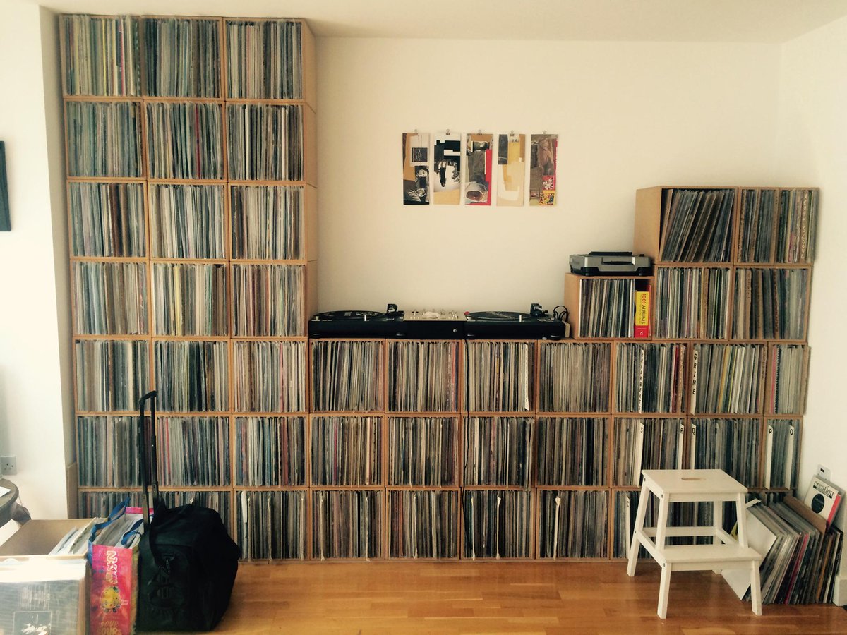 eops's tweet photo. Just ordered four more boxes to complete the right hand side of my wall of sound. #maximumdensity #vinyl #happyplace http://t.co/5rbd1hWuGD
