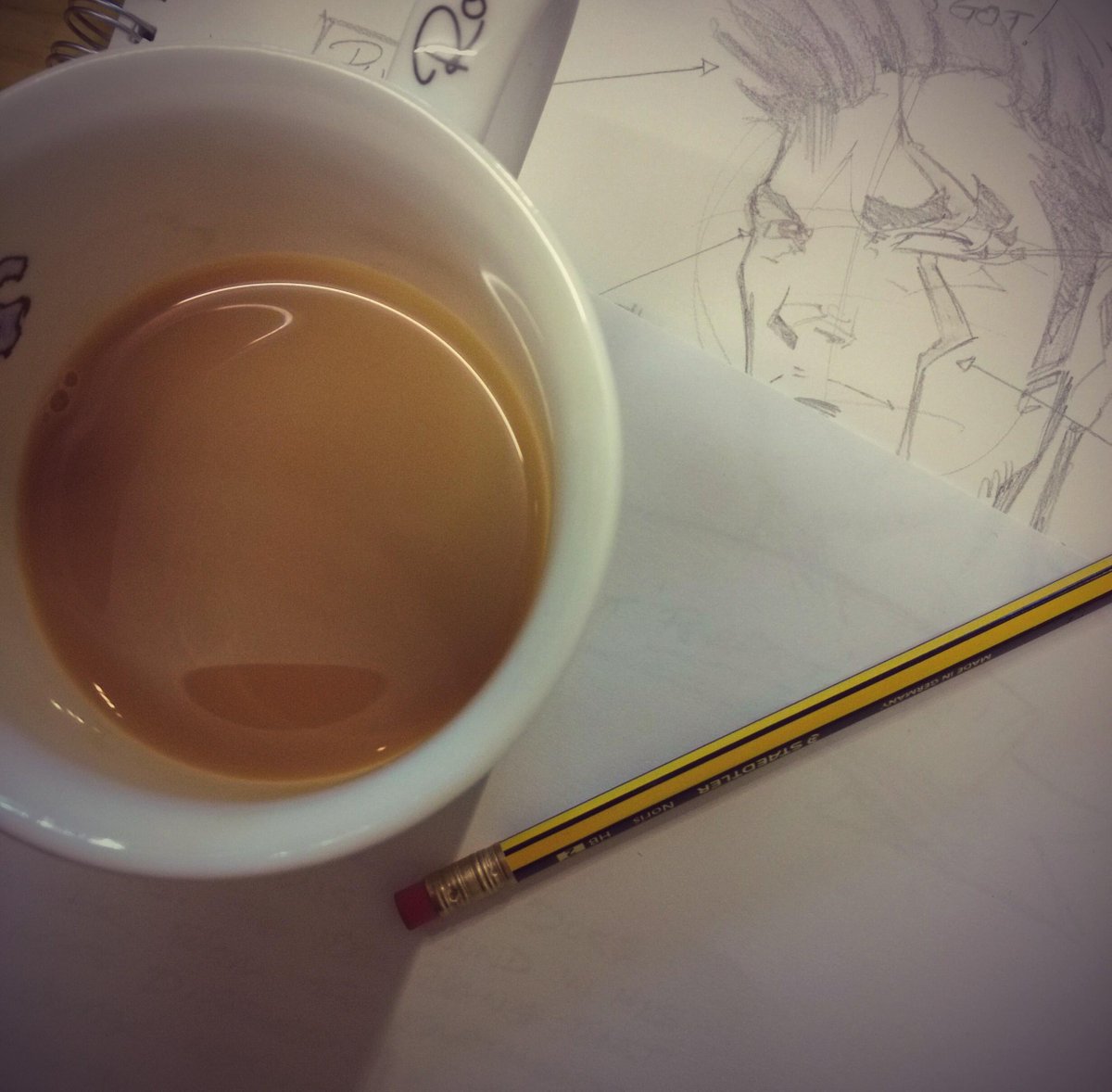Enjoying a rather nice spot of #kenya #tea with a spot of #sketching in the shop today...