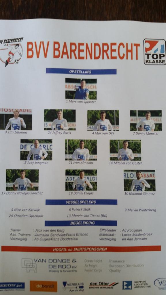 SV_Spakenburg's tweet photo. Om 14.30 uur gaat het los op de Westmaat bij het duel Spakenburg - Barendrecht. De opstellingen! #spabar http://t.co/rAzKXQe1nO