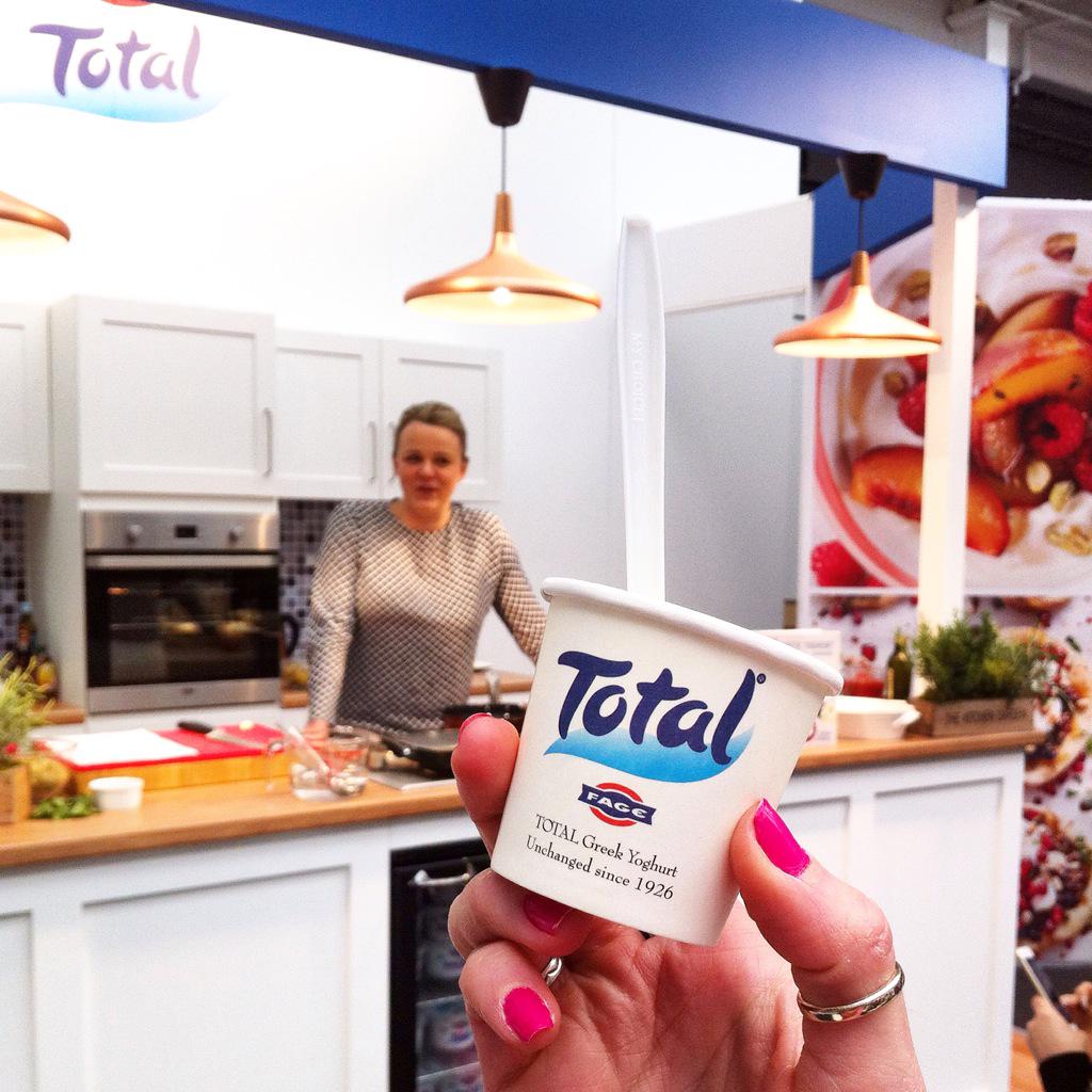 soniafigone's tweet photo. At the Fage Total theatre waiting for Lesley Waters' show-cooking @BeFitLondon #trytotal #healthy http://t.co/alOJhaLeJf