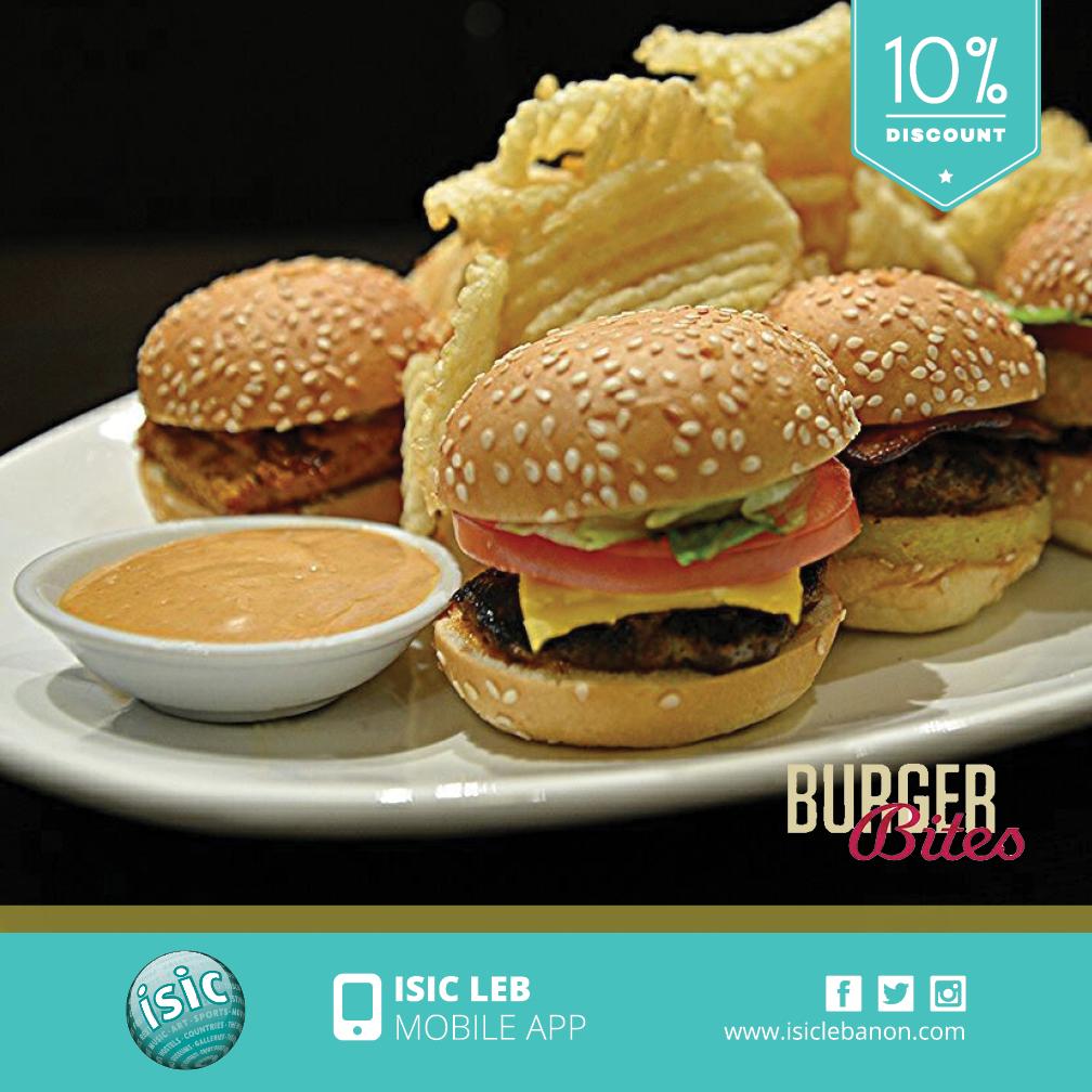 ISICLebanon's tweet photo. Enjoy a sunny weekend with a few bites? @burgerbiteslb 10% discount, best weekend ever! http://t.co/voJT5YA6x9