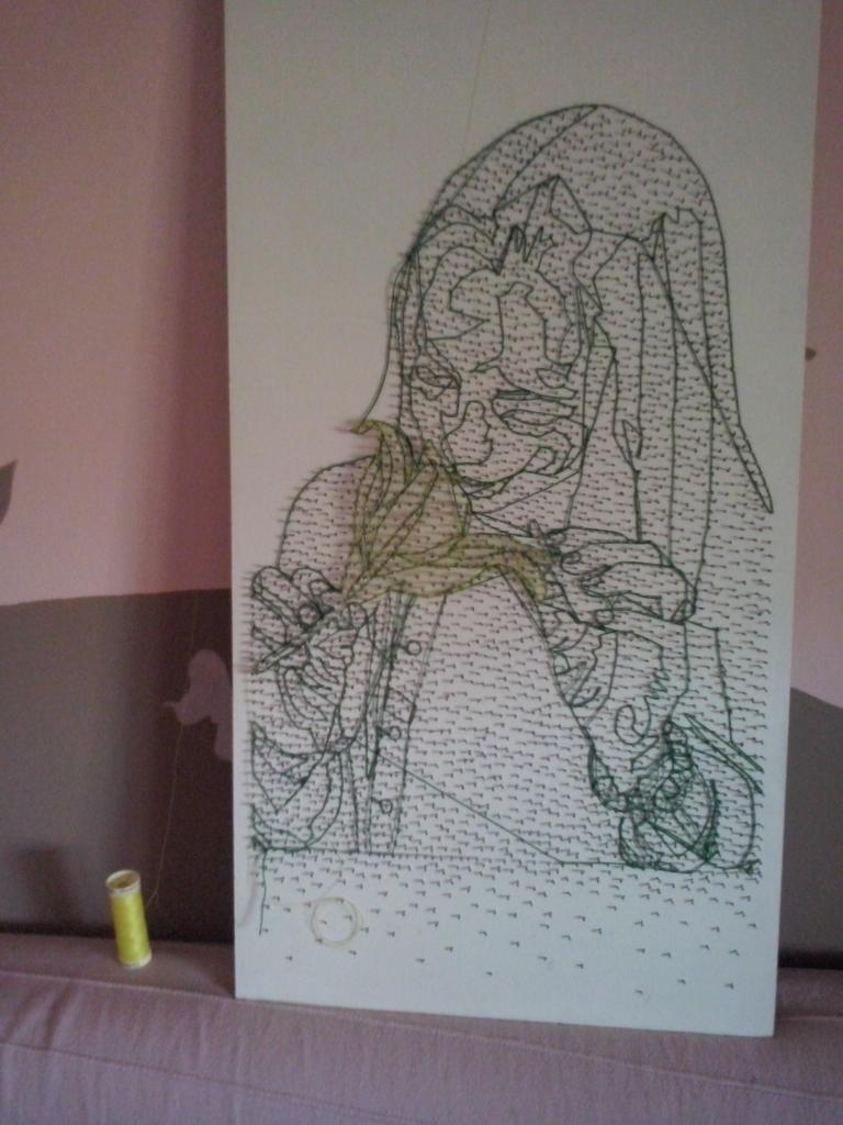 inarvaezromero's tweet photo. #ShareCreativity This is my new #hiloram serie dedicated to #womensvalues #sweetness made with #nailsandthread http://t.co/H6vJkLWES8