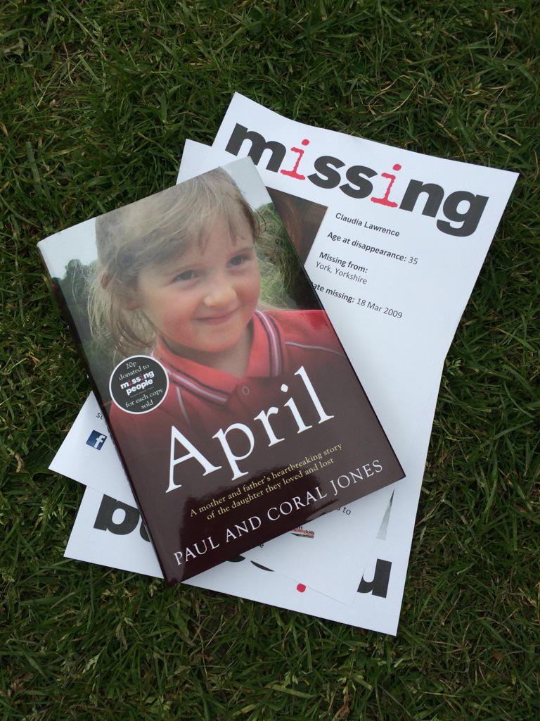 simonschusterUK's tweet photo. As the publishers of 'April' by Paul &amp; Coral Jones, we're proud to support @missingpeople in the #milesformay 10k run http://t.co/o11tEvzWDu