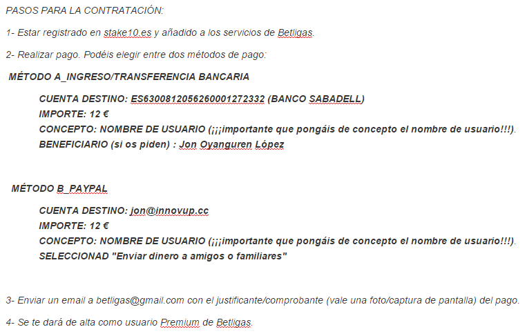stake10es's tweet photo. Pasos para contratar el NUEVO SERVICIO PREMIUM de @BetLigas ¡Ahora también a través de Paypal! http://t.co/CPGtbmYBZn http://t.co/5zmC1g1n8k