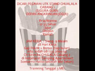 Churros_Ulalaa's tweet photo. Bantu share ya min @MalangUpdate  Dicari pegawai wanita/pria utk stand Churros Ulala sigura2 info 081333260092 http://t.co/saMGjaaUbR