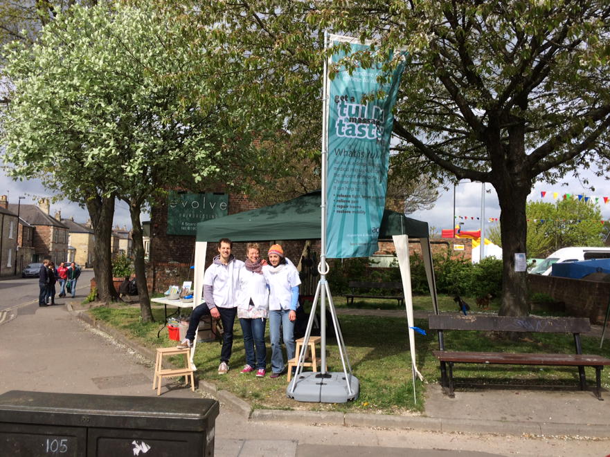 Ready for action at the Bishy Toad Tour de Yorkshire street party! #tuina