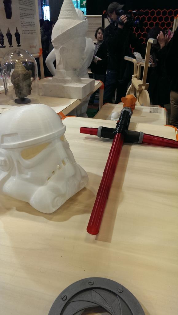 The new #starwars #lightsaber: not in theaters yet but 3D printed already #MFP15 #stormtrooper