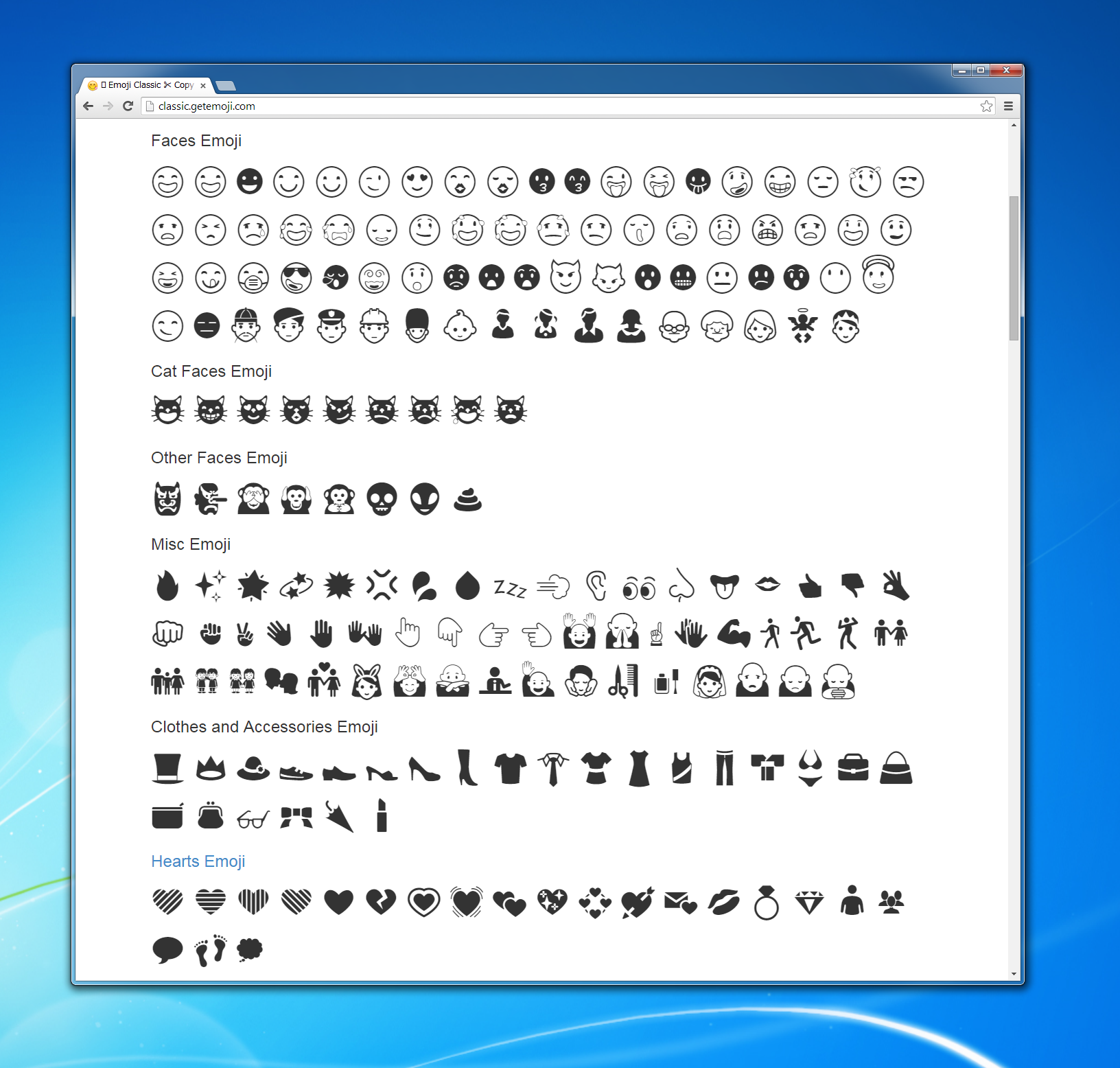 Emoji on twitter users of googlechrome for windows copy and