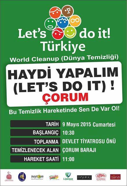 Bu yıl ilk defa Çorum ulusal temizlik kampanyasında yer alacak,heyecanlıyız Detaylar: letsdoitturkiye.org.tr/2015/corum/