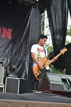 Our bassist with tees from <a href="/NOXAxGC/">NOXA</a> :D #proud
