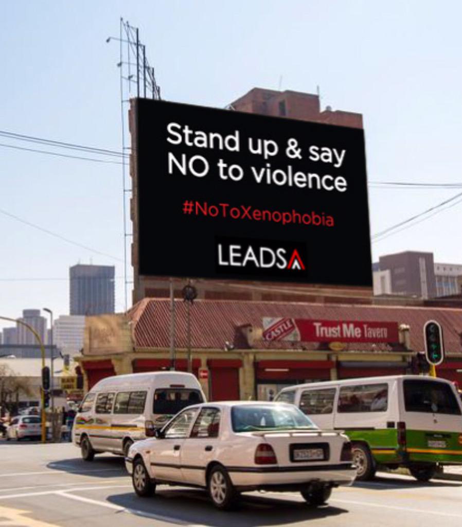 ThuliMadonsela3's tweet photo. "@Abramjee: #NoToXenophobia Thanks @PrimediaGroup -- STAND UP AND SAY NO TO VIOLENCE - #LeadSA http://t.co/FMeVvSOsUz"
