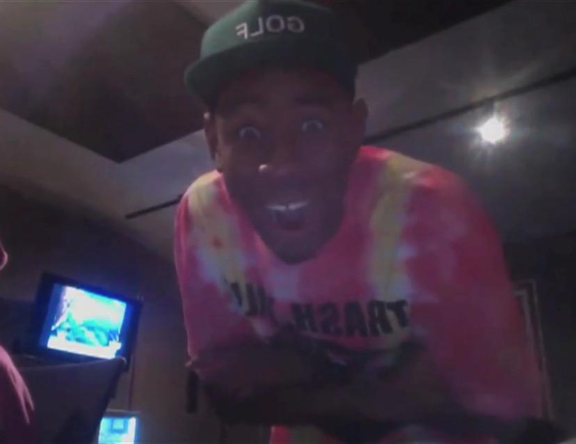 itsOddFuture's tweet image. Tyler's reaction to when Pharrell (his all time favorite artist) recorded his singing parts on 'IFHY'. This is crazy.