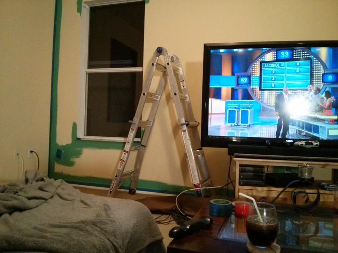 It's midnight, I'm painting a room, watching family feud and sipping a little whiskey, such a wild Friday<a href="/tag/foodporn"class="tags"><span>#foodporn</span></a><a href="/tag/sogoodithurts"class="tags"><span>#sogoodithurts</span></a>