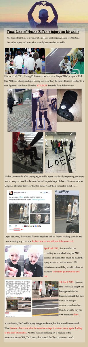 TAO_Guardian's tweet photo. #GetWellSoonTao We found that there is a rumor about Tao's ankle injury,PLZ see the fact below http://t.co/NMErj2tBVf