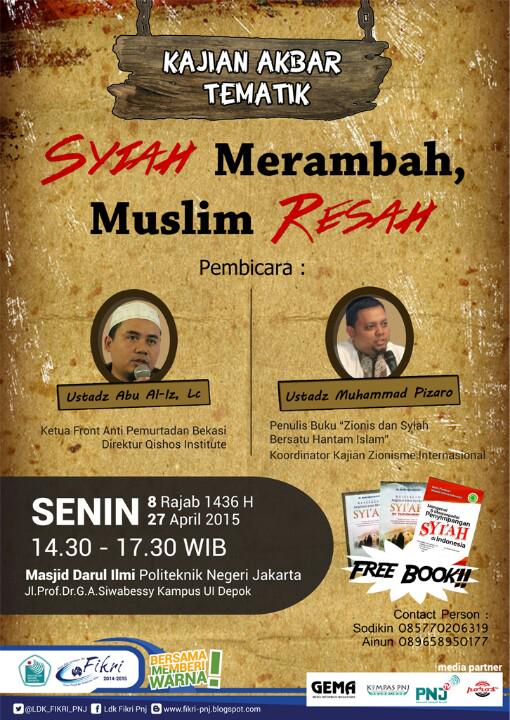 LDK_FIKRI_PNJ's tweet photo. Ada kajian akbar nih tentang syiah yang insya Allah akan dilaksanakan besok senin nih ayuk pada dateng yuk http://t.co/Rb7R0wBdWD