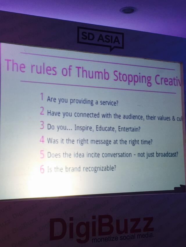 samadmiraly's tweet photo. @LiziHamer gives us the rules of thumb stopping creatives at #DigiBuzz2015 @sdasiaco http://t.co/jPFF46CxrC