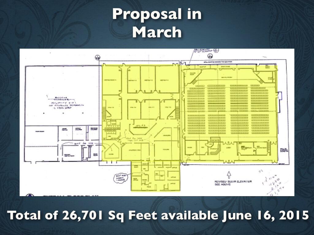 markirmler's tweet photo. Signed addendum this morning that gives us access to the entire auditorium and ministry space starting June 16,2015. http://t.co/5pO9jhm1Ze