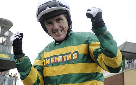 TWEnclosure's tweet photo. The champ @AP_McCoy

16,000 races
4,357 wins
1,000 falls
40 broken bones
20 x Champion Jockey

#ThanksAP http://t.co/ftRA4jfGT8