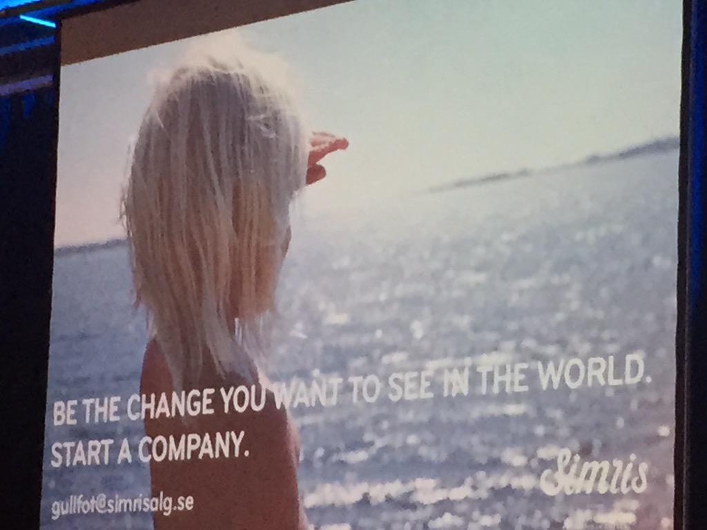 Be the change you want to see. Start a company. Do business for good. Change but not charity #socEnt #SUD15 <a href="/gullfot/">gullfot ☮️</a>