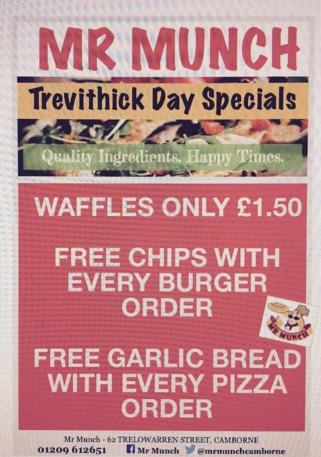 CamborneTown's tweet photo. #TrevithickDay special from @mrmunchcamborne #DineLocally #Camborne #Cornwall http://t.co/g3x0ogKFKZ