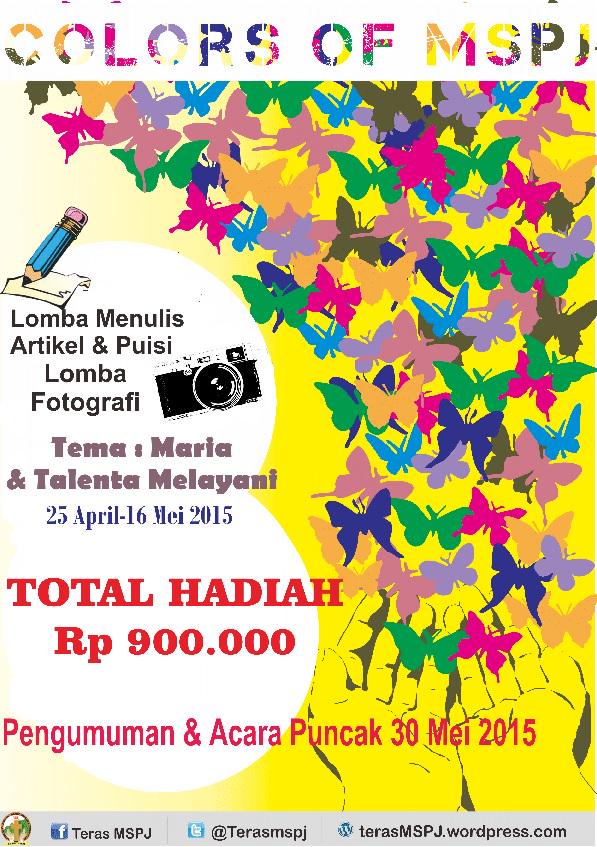 Mariarut_3424's tweet photo. @KMKunpad Kalian yg hobi menulis &amp; fotografi ayo ikutan acara Colors of MSPJ nih. Total hadiahnya Rp 900.000 guys :) http://t.co/wMCt1Pek6u