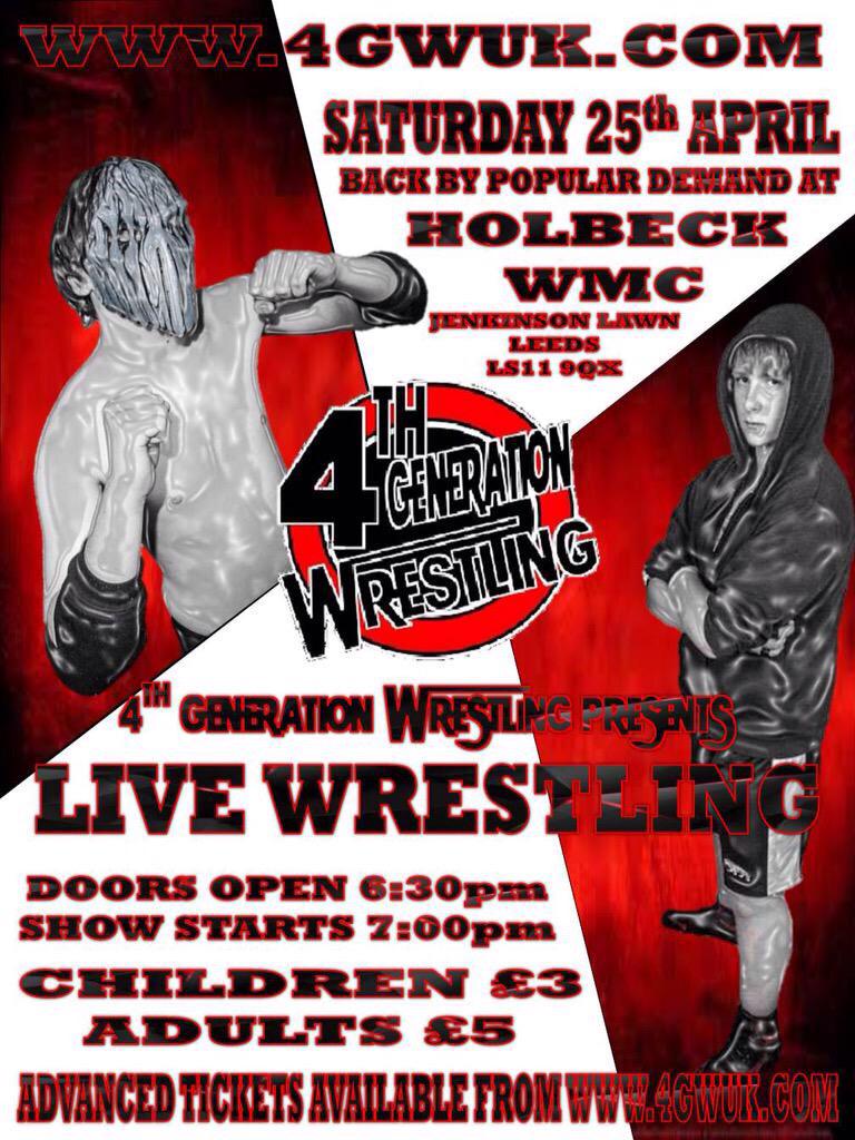This_Is_Divine's tweet photo. Today! 4GW live at Holbeck WMC, I will be defending my 4GW championship against Lewy Paradise. @4GwrestlingUK http://t.co/nZfykddsRY