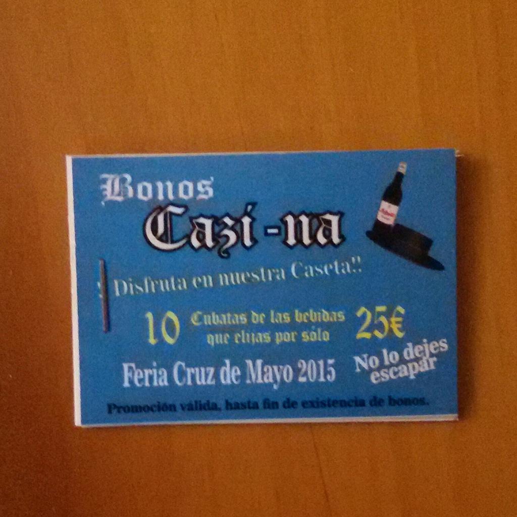 cazina10's tweet photo. Ya estan los bonos para feria espera caseta CAZINA no t quedes sin el hasta fin d existencia #cazina http://t.co/Y3pF7ZARyg