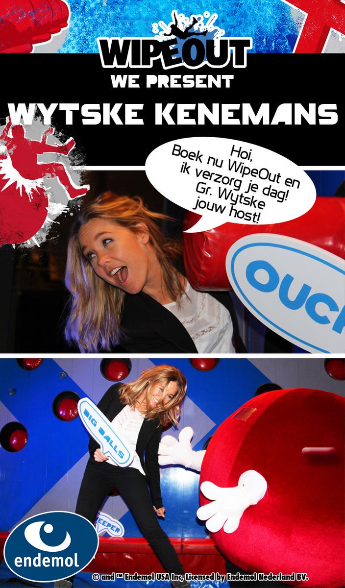 We present: Wytske Kenemans als onze host! #wipeout #wytske #trots wipeout.nl #boek