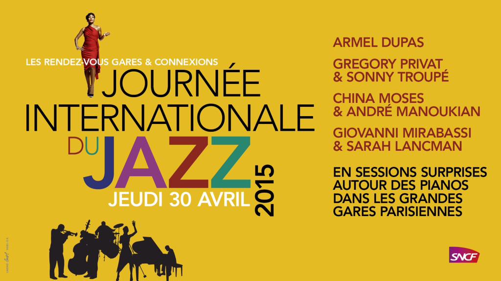 ConnectGares's tweet photo. Ce 30/04 c'est #JazzDay en gares, retrouvez toute la journée @gmirabassi, @GregoryPrivat, @SonnyTroupe @ArmelDupas http://t.co/PdgOhZgRzb
