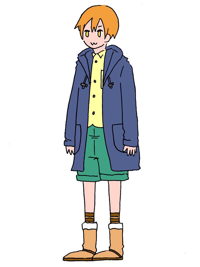 hoshizora rin solo 1boy :3 orange hair green shorts male focus shorts  illustration images