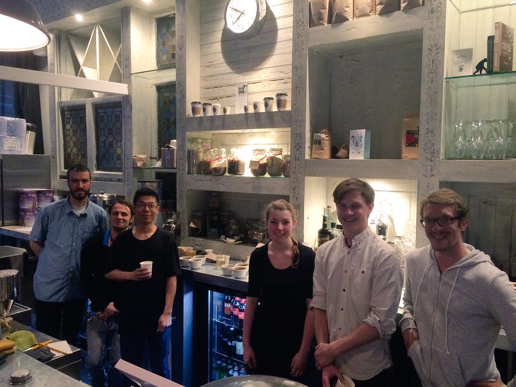 PKB_mcr's tweet photo. Great to have @sritson from @WorkshopCoffee up this week for a cupping session.. #evolutionofcoffee http://t.co/KHggpdgDAh
