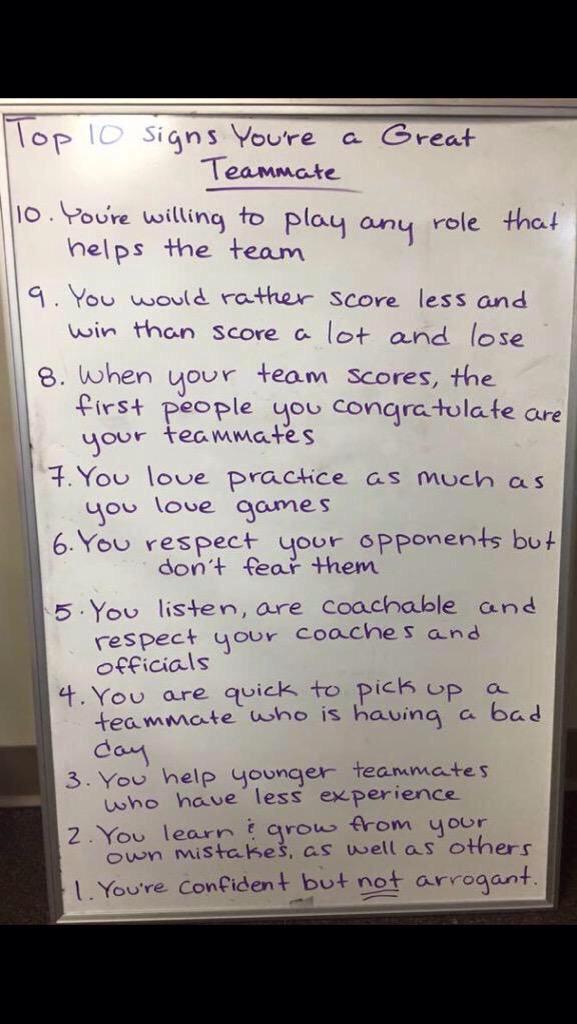 BKFball's tweet photo. Be a good teammate. The TEAM, The TEAM, The TEAM!!! http://t.co/mgiCFp3Odd