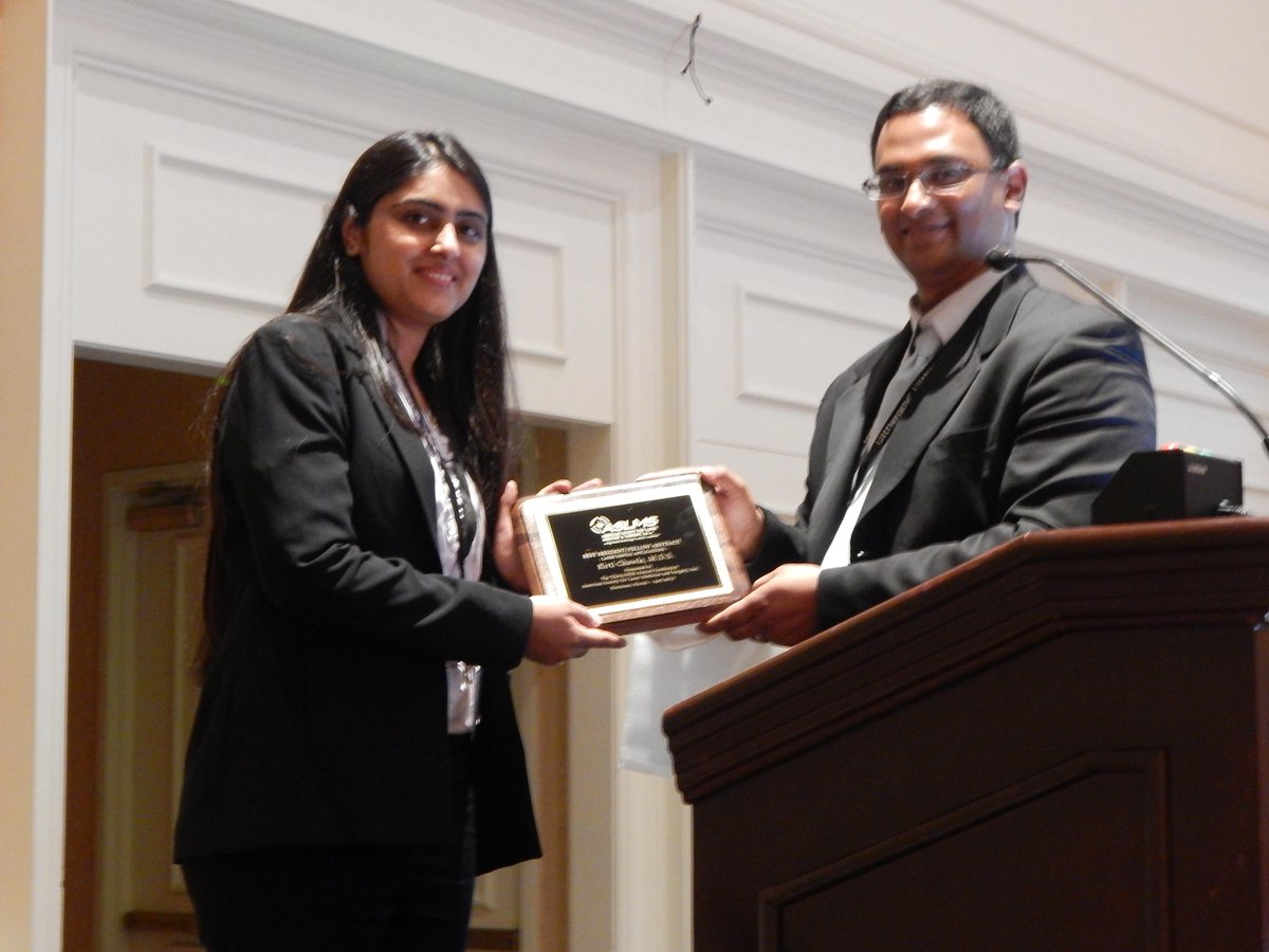 aslmsedu's tweet photo. Congratulations to Kirti Chawla, M.D.S. - Best Resident/Fellow Abstract Award - Dental Applications at #laser2015. http://t.co/CM4zEwIksJ