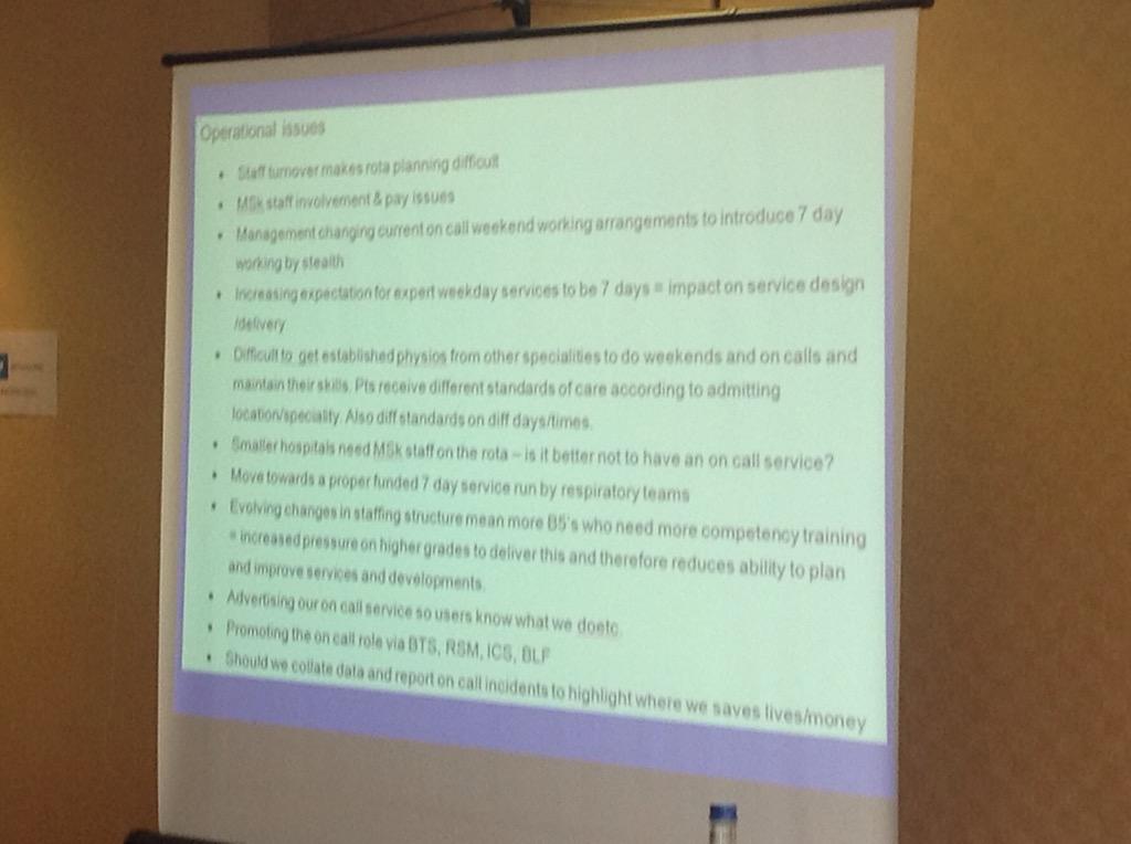 TheACPRC's tweet photo. .@thecsp Operational issues for on-call services #ACPRC2015 http://t.co/MR6RURfcyo