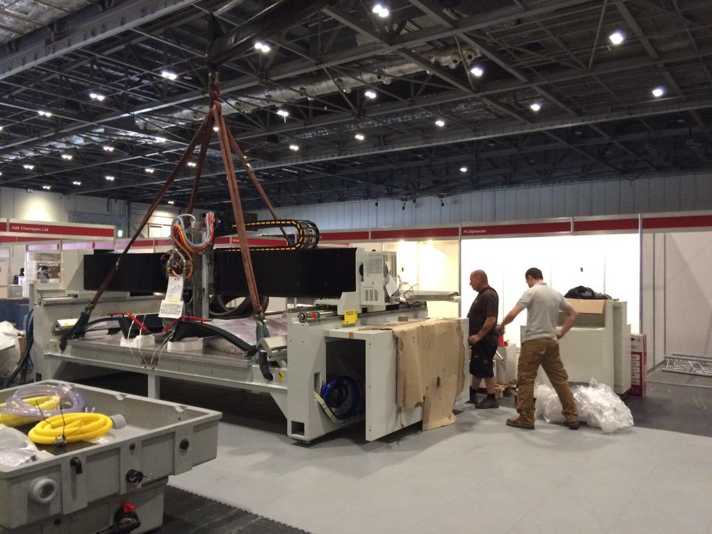 chris_ebbage's tweet photo. .......and breath! Machine's in, it's now down to our top technicians to assemble it and switch it on! @BiesseGroupUK http://t.co/e23ZmZcZ3C