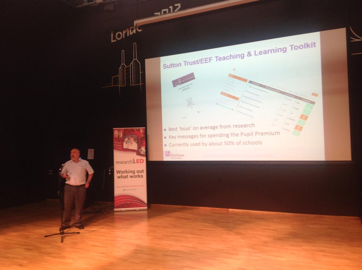 MarilynLeask's tweet photo. Prof Steve Higgins @researchED1 #redliteracy explaining the #EEFtoolkit http://t.co/a6nUSzOQkb