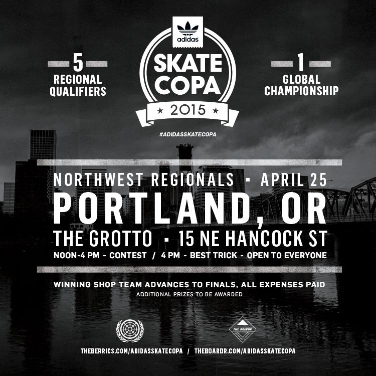 berrics's tweet photo. The Portland #adidasSkateCopa stop starts today from 12-4pm, and #BoostTheBar starts right after! @adidasskate http://t.co/MvCOWj3erO