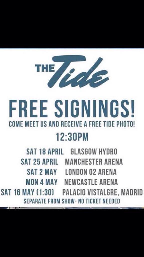 TheTideUpdate's tweet photo. If you missed it, here's the information for the FREE @TheTide signings ππ #TheTideSigning http://t.co/OTidcVZbCn